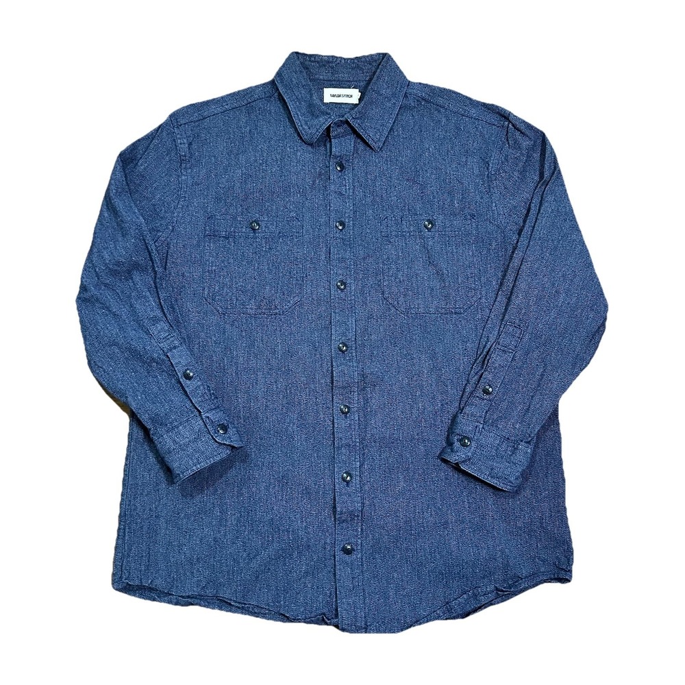 Classic Men's Denim Button-Up Shirt - Blue